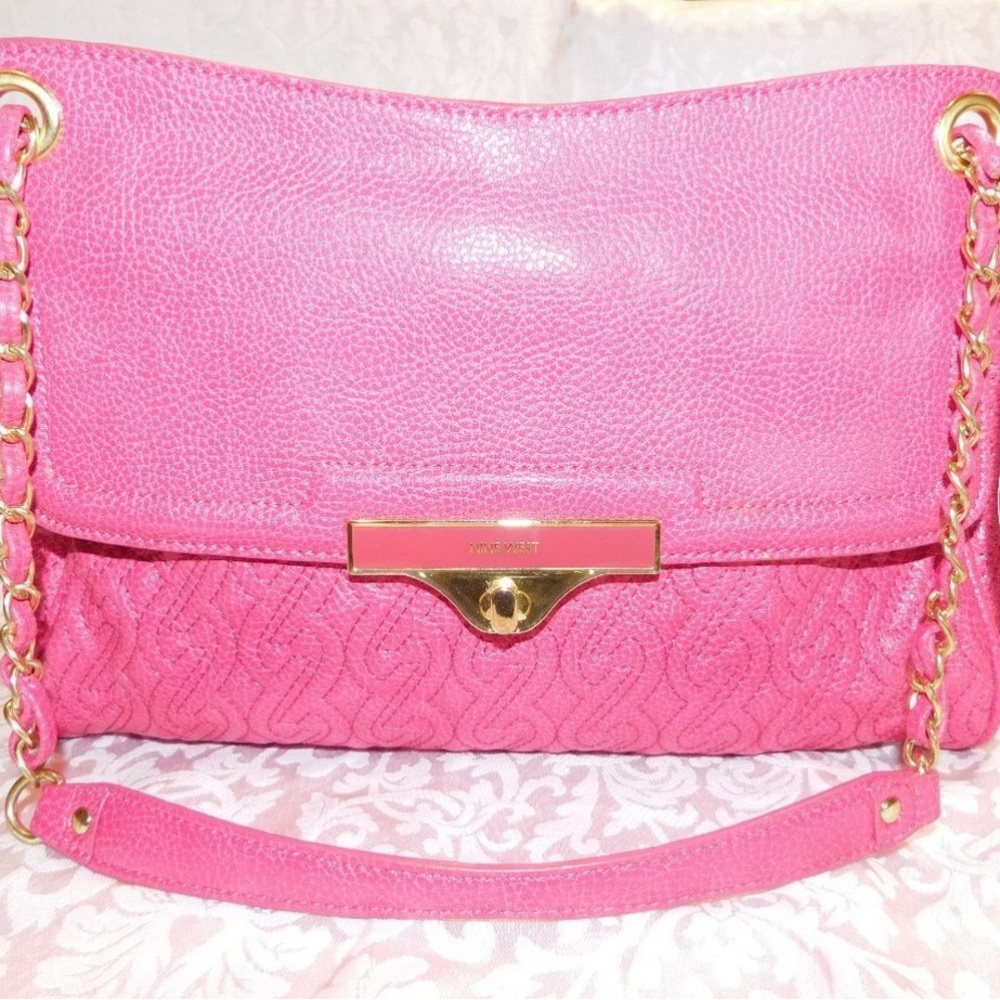 Nine West, Pink/Gold Shoulder Bag